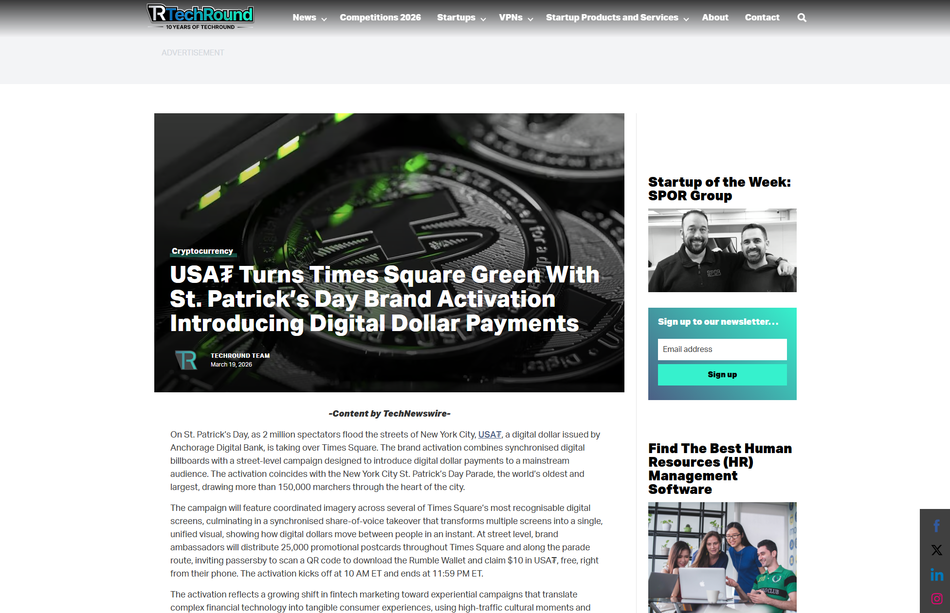 TechRound - USAT press release